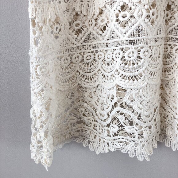 Solitaire knit cream tank top blouse medium - Picture 12 of 15